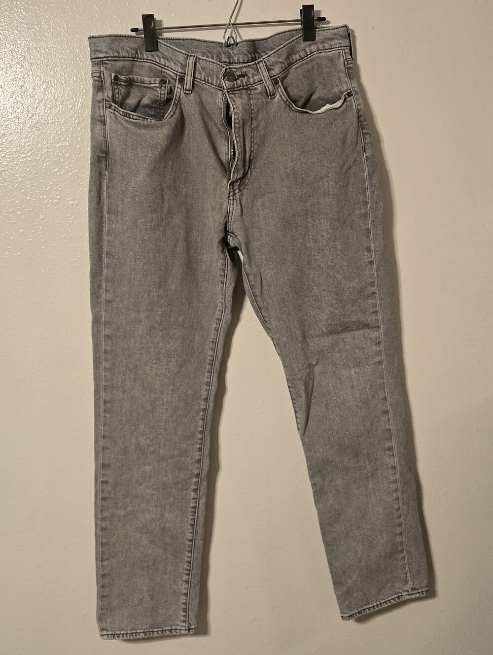 Levi's Premium 511 Slim Fit Gray Denim Jeans Men's Size 36x32 Big E Stretch